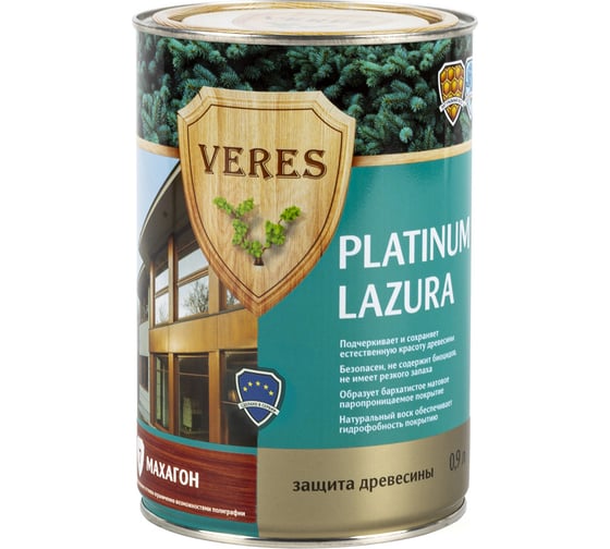 Пропитка Veres Platinum Lazura №7 махагон 0.9 л 1/6 48813