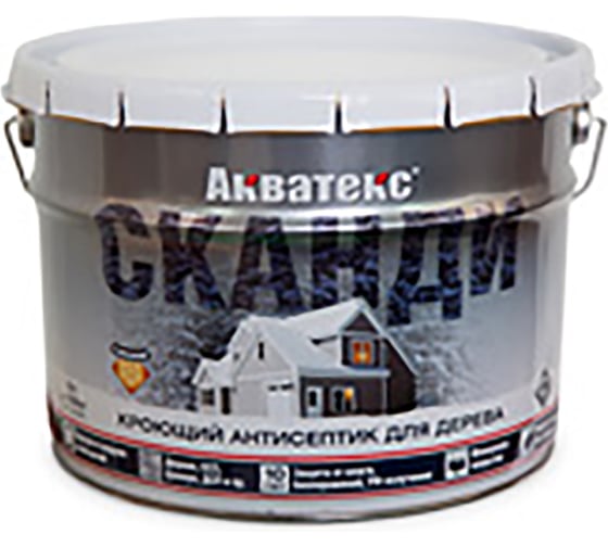 Антисептик для дерева АКВАТЕКС СКАНДИ кроющий, полуматовый, 9 л, база С 207438
