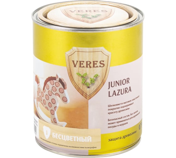 Пропитка Veres Junior Lazura №1 бесцветный 0.75 л 1/4 48844 1