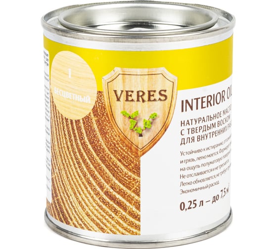 Масло Veres Oil Interior для внутренних работ №1 бесцветный 0.25 л 1/6 52289