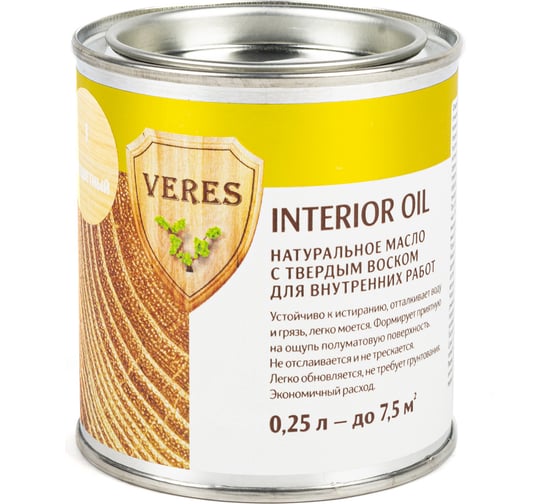 Масло Veres Oil Interior для внутренних работ №1 бесцветный 0.25 л 1/6 52289
