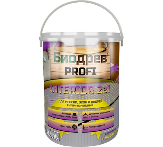 Износостойкая матовая краска для мебели, окон и дверей Красковия Биодрев profi «interior 2в1» база а 3кг ER-00005970