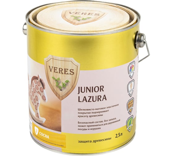 Пропитка Veres Junior Lazura №2 сосна 2.5 л 1/4 48887