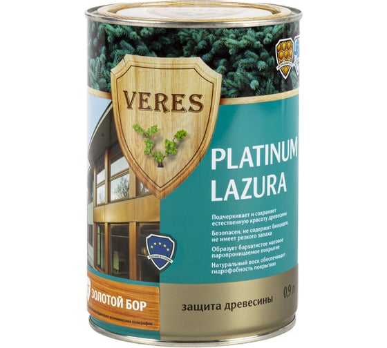 Пропитка Veres Platinum Lazura №17 золотой бор 0.9 л 1/6 48819
