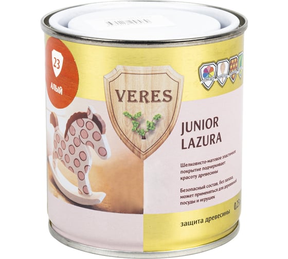 Пропитка Veres Junior Lazura №23 алый 0.25 л 1/6 48849 1