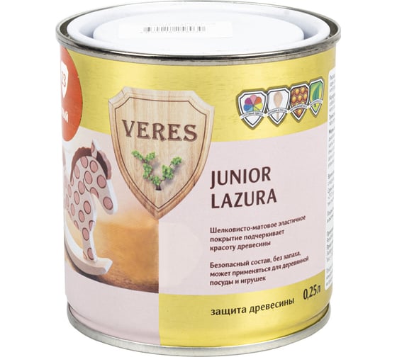 Пропитка Veres Junior Lazura №23 алый 0.25 л 1/6 48849