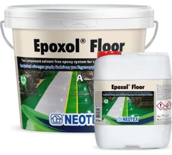 Двухкомпонентное эпоксидное покрытие для пола NEOTEX EPOXOL FLOOR A+В 13,5 кг серый RAL 7040 14621000