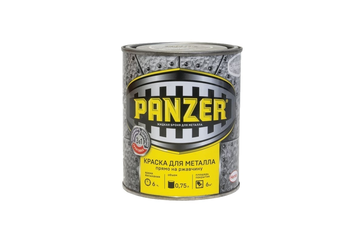 Краска для металла PANZER молотковая черная 0,75л 1/6 48200 - выгодная ...