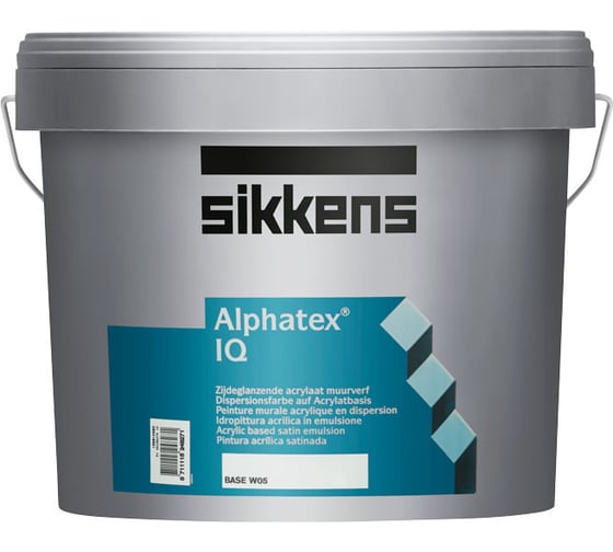 Краска SIKKENS ALPHATEX IQ SI универсальная особопрочная для мин. поверхностей, п/мат, BS W05 5л 5039162
