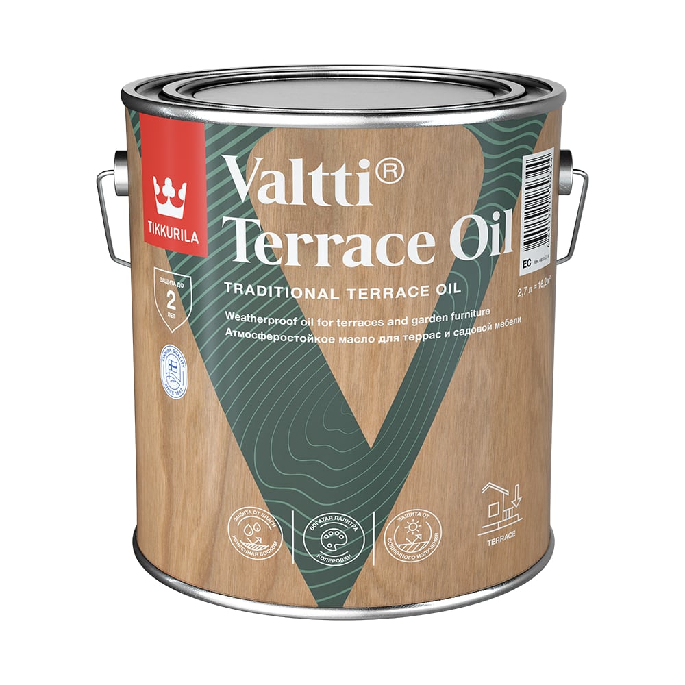 Масло для террас Tikkurila Valtti TERRACE OIL EC (2,7 л)