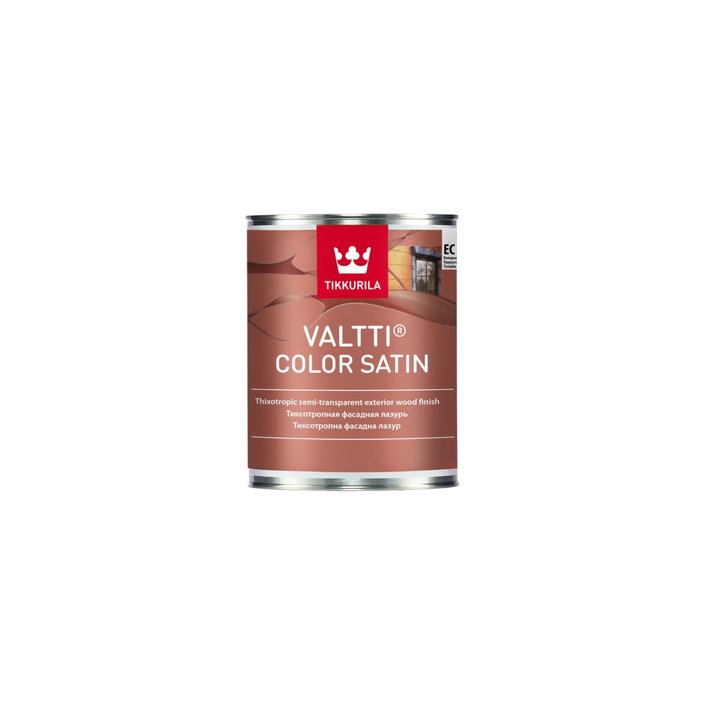 Антисептик TIKKURILA VALTTI COLOR SATIN лессирующий на основе льняного  масла, полуматовый 2,7л 2930070V130