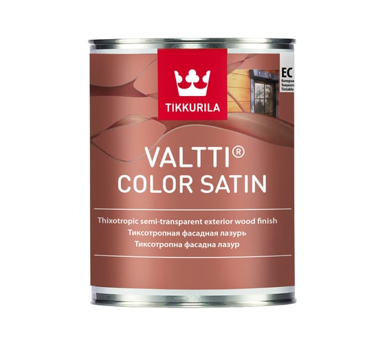Антисептик TIKKURILA VALTTI COLOR SATIN лессирующий на основе льняного масла, полуматовый 2,7л 2930070V130