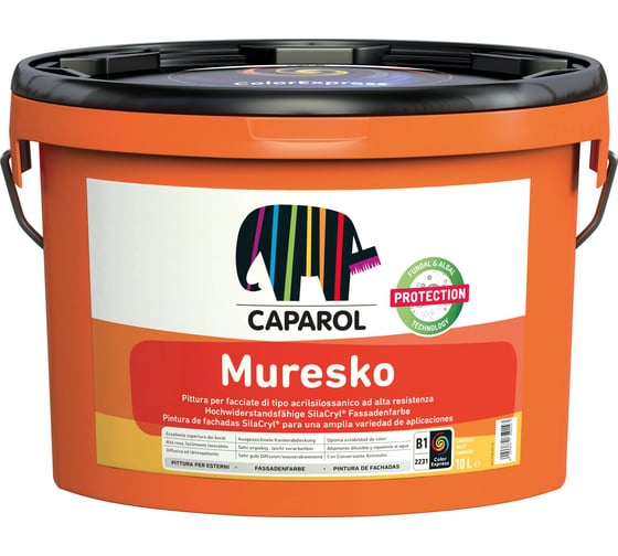 Краска CAPAROL CAPAMIX MURESKO BAS 1 фасадная усиленная силоксаном 2,5л 955688 1