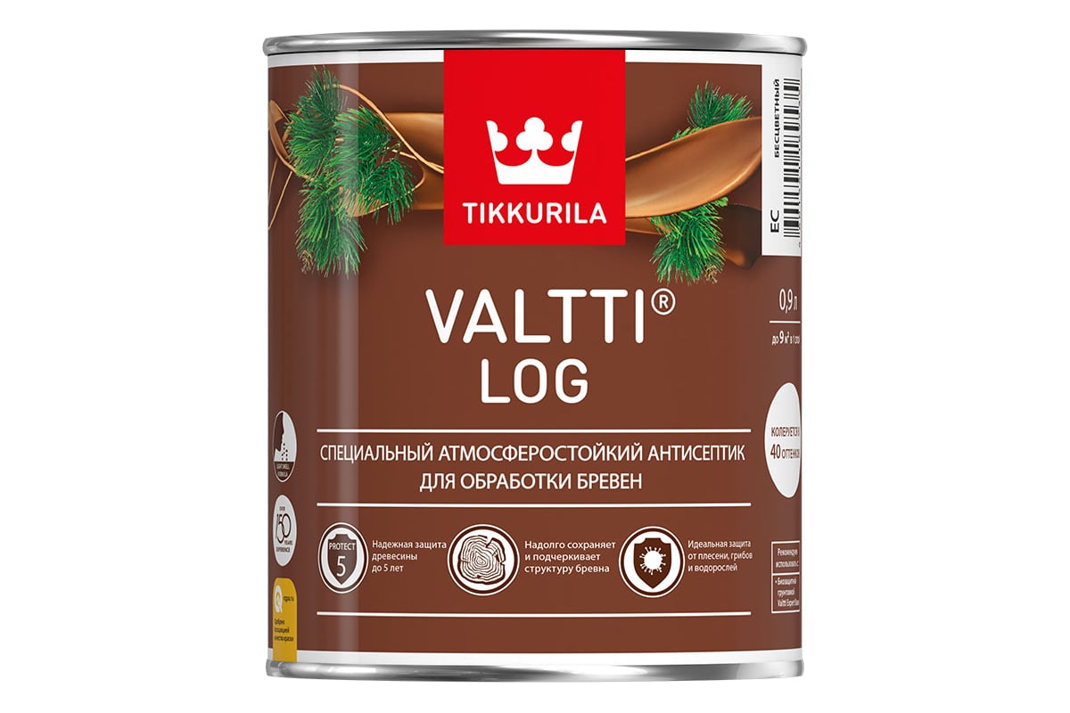 Антисептик Tikkurila VALTTI LOG красное дерево 0,9л 700010360