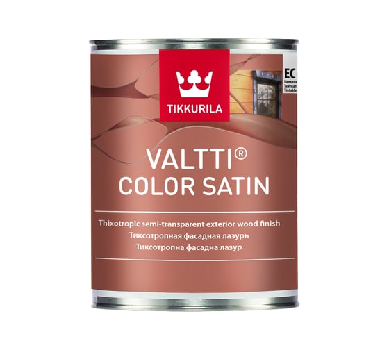 Антисептик TIKKURILA VALTTI COLOR SATIN лессирующий на основе льняного масла, полуматовый 0,9л 2930070V110