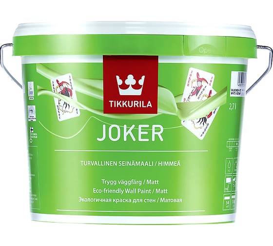 Краска Tikkurila JOKER гипоаллергенная для интерьеров, матовая, база A 2,7л 87860010130 46