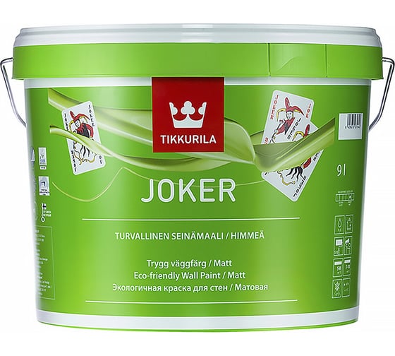 Краска TIKKURILA JOKER гипоаллергенная для интерьеров, матовая, база A 9л 87860010160 47 1