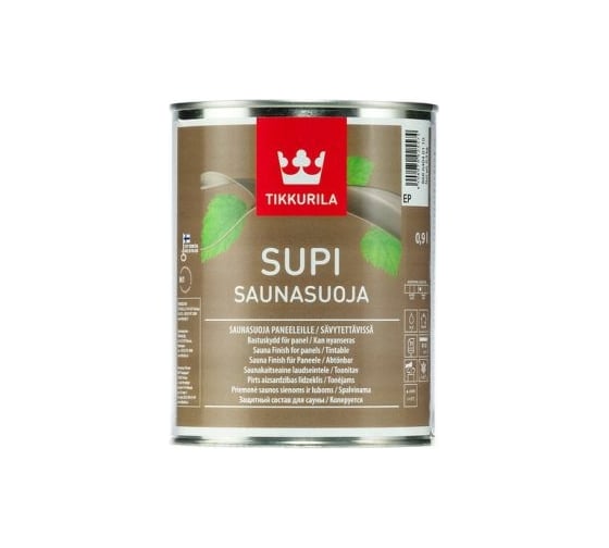 Защитный состав TIKKURILA SUPI SAUNASUOJA для стен и потолков в бане и сауне 0,9л 86864040110
