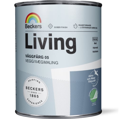 Краска Beckers Living Vaggfarg 05 C гл/мат 0,9 л 710000329 1