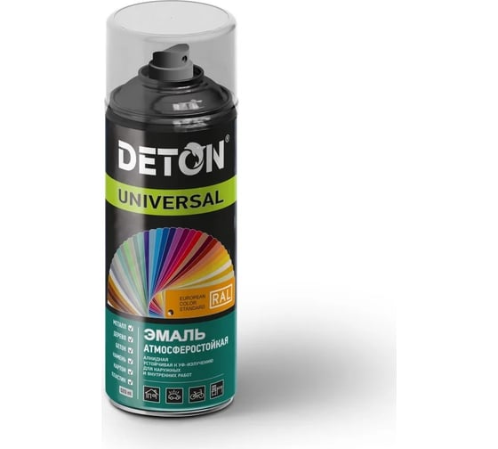 Эмаль алкидная DETON атмосферостойкая, бежево-коричневый, RAL 8024, аэрозоль 520 мл DTN-A07814