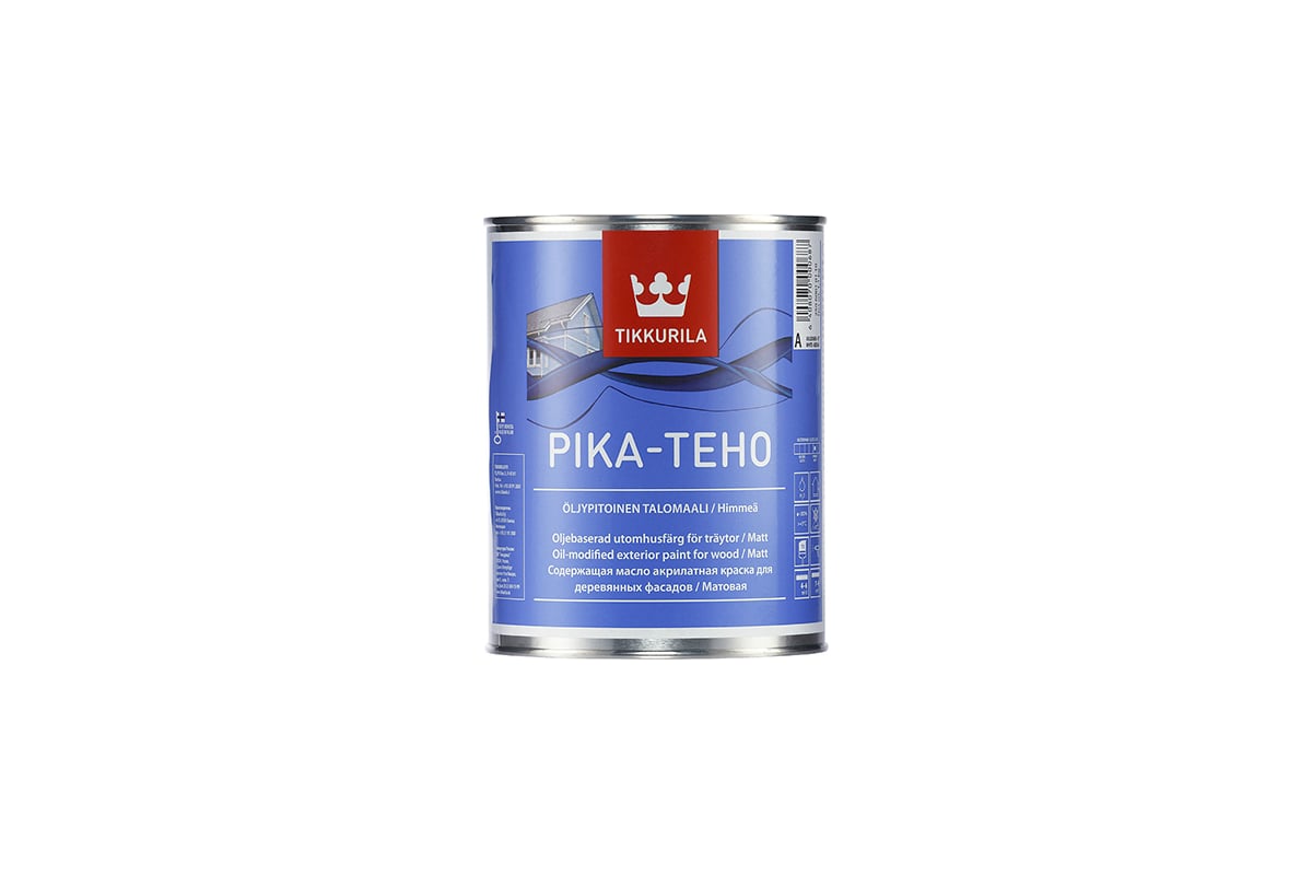 Фасадная краска Tikkurila PIKA TEHO акрилатная с добавлением масла,  матовая, база A 0,9л 22110 - выгодная цена, отзывы, характеристики, фото -  купить в Москве и РФ