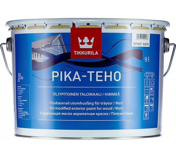 Фасадная краска Tikkurila PIKA TEHO акрилатная с добавлением масла, матовая, база A 9л 22113 1