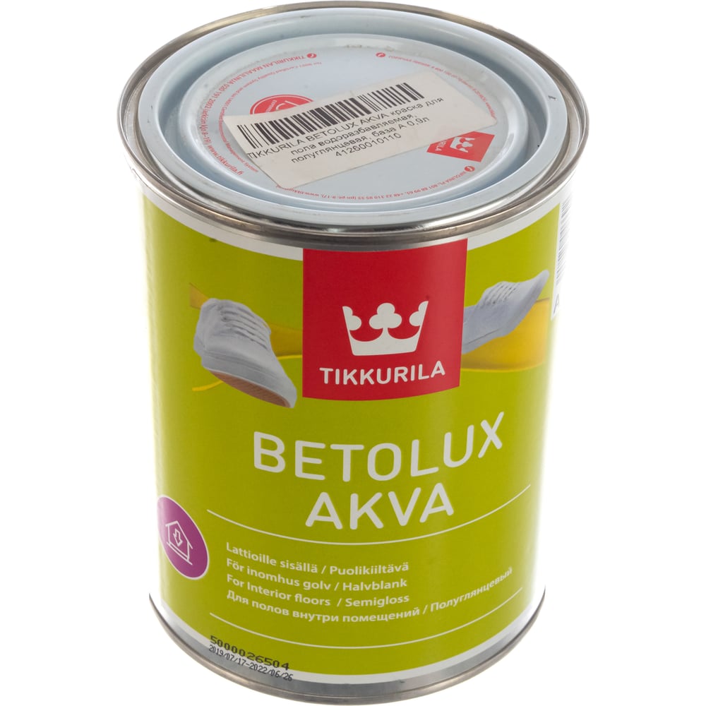 Краска TIKKURILA BETOLUX AKVA для пола водоразбавляемая, полуглянцевая ...