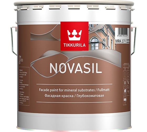 Краска TIKKURILA NOVASIL силикономодифицированная, глубокоматовая, база A 2,7л 3316671V130 22223 1