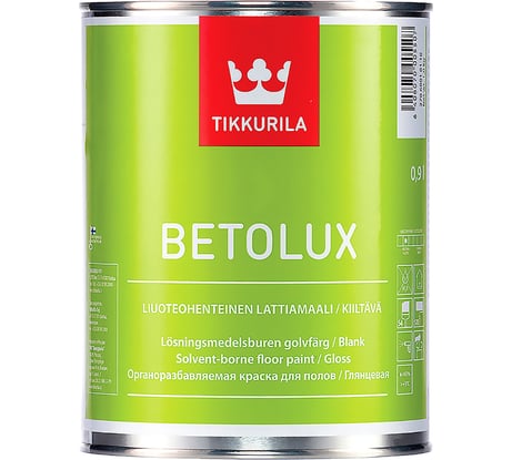 Краска TIKKURILA BETOLUX для пола алкидно уретановая, глянцевая, база A 0,9л 27060010110 22141