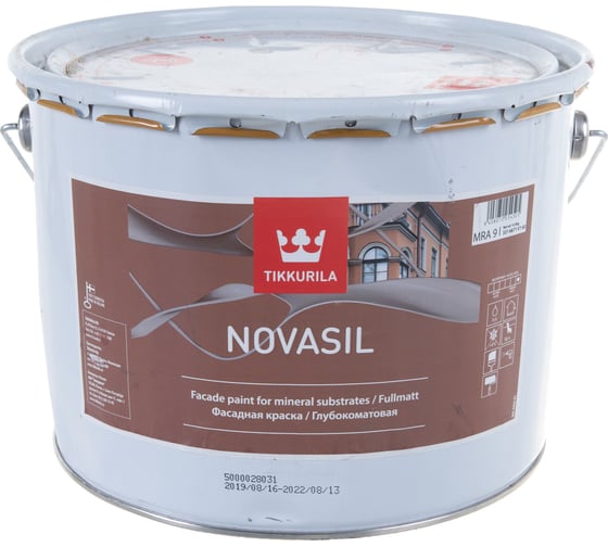 Краска TIKKURILA NOVASIL силикономодифицированная, глубокоматовая, база A 9л 3316671V160 22224