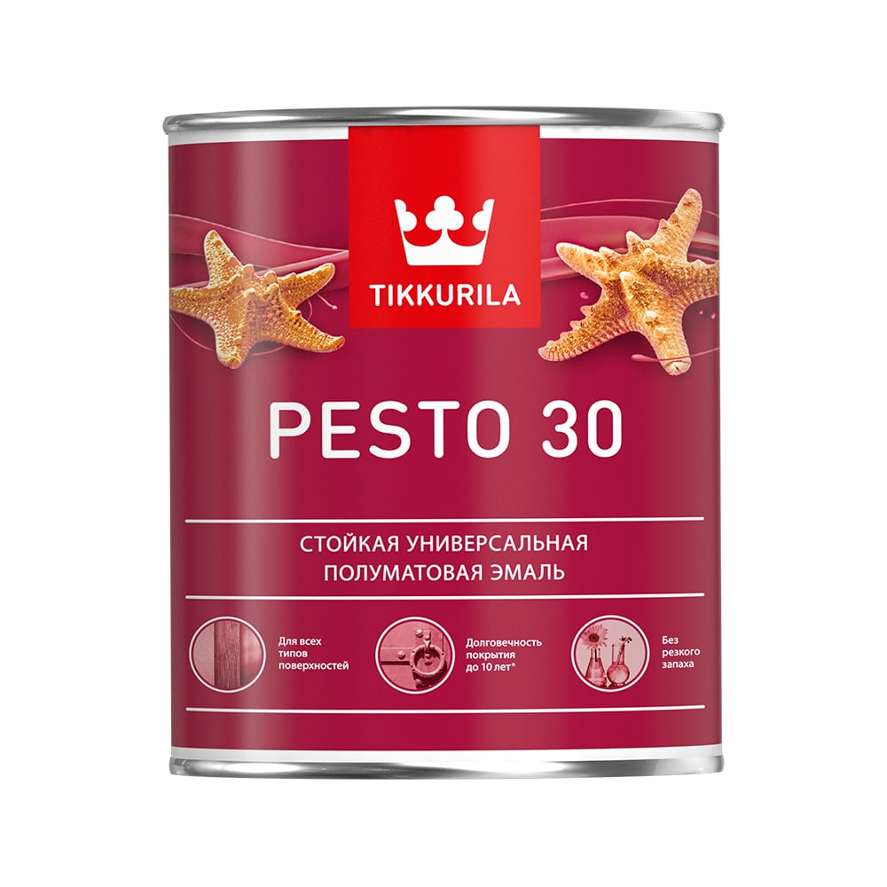 Краска Tikkurila PESTO 30 полуматовая, база A 0,9 л 700001170 ...