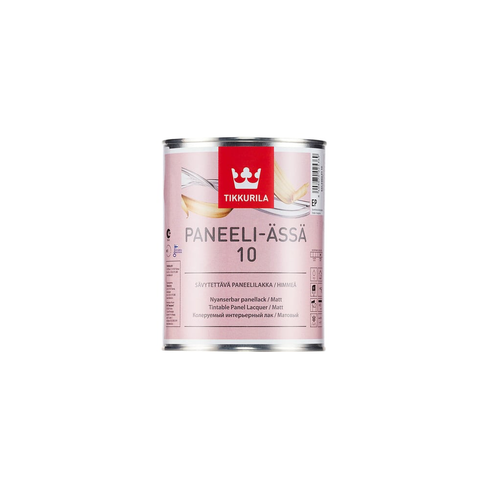 Лак TIKKURILA PANEELI ASSA 10 интерьерный колеруемый для стен и ...