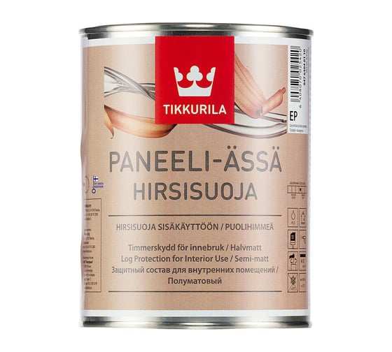 Состав защитный TIKKURILA PANEELI ASSA HIRSISUOJA для внутренних работ, полуматовый 9л 84764040160