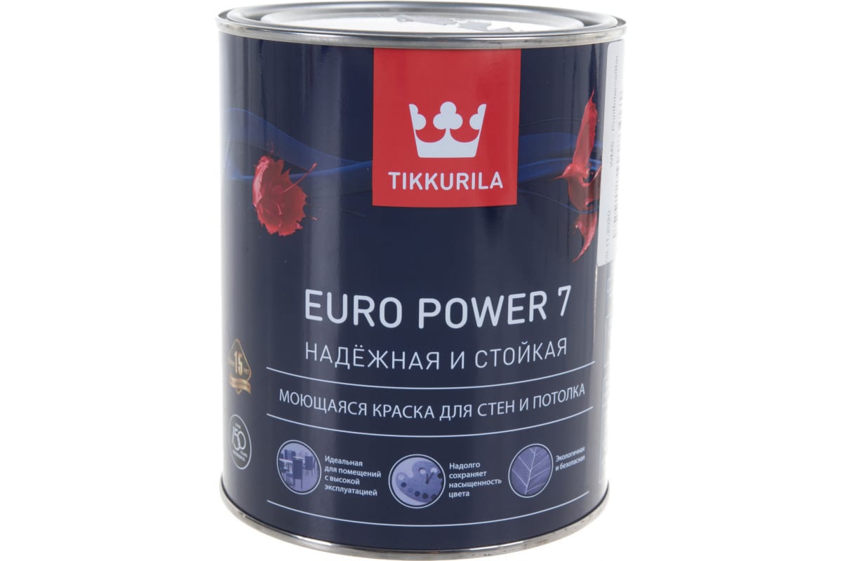  TIKKURILA EURO POWER 7 моющаяся для стен и потолка, матовая .