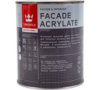 Краска Tikkurila FACADE ACRYLATE акрилатная, универсальная для фасадов и интерьеров, база A 0,9л 205604 700012339