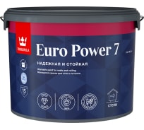 Интерьерная краска Tikkurila EURO POWER 7 стойкая к мытью A матовая 9л 700001121