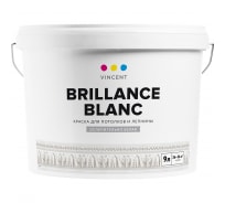 Краска VINCENT BRILLANCE BLANC I 2 для потолков и лепнины, ослепительно белая, глубокоматовая 9л 098-001
