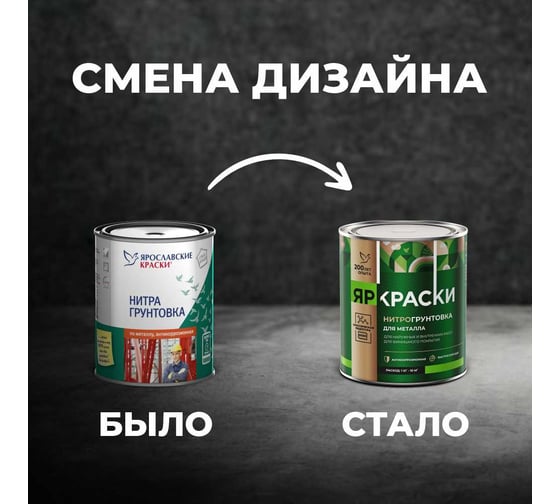 Антикоррозийная нитра грунтовка ЯРОСЛАВСКИЕ КРАСКИ быстросохнущая, серая 1,7кг 8197.4