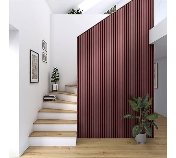 Акустические декоративные панели Wood App classic терракот красный 2780x600x22 мм 01-17-2780