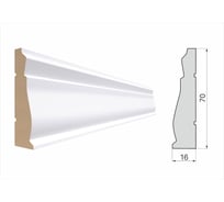 Наличник STELLA 70G МДФ, белый, 2200х70х16 мм, упаковка 5 шт ЦБ-00012000