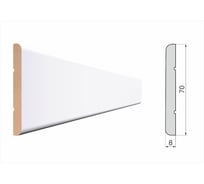 Наличник STELLA 70H МДФ, белый, 2200х70х8 мм, упаковка 5 шт ЦБ-00012002