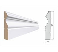 Наличник STELLA 90R МДФ, белый, 2200х90х16 мм, упаковка 5 шт ЦБ-00012003