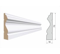 Наличник STELLA 70R МДФ, белый, 2200х70х16 мм, упаковка 5 шт ЦБ-00011999