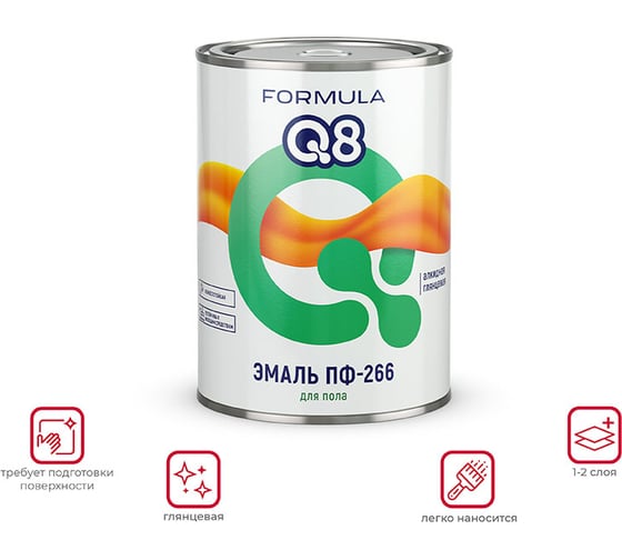 Эмаль Престиж ПФ-266 красно-коричневая 0,9 кг 14 FORMULA Q8 48940