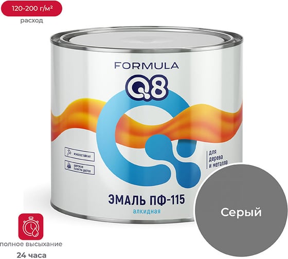 Эмаль Престиж ПФ-115 серая 1,9 кг 6 FORMULA Q8 48067
