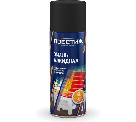 Краска аэрозоль Престиж черная матов. 425 мл 12 44884