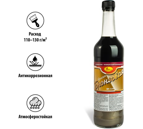 Краска БТ-177 НОВБЫТХИМ бронзовая, 0.5 л 1784