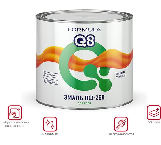 Эмаль Престиж ПФ-266 красно-коричневая 1,9 кг 6 FORMULA Q8 48941