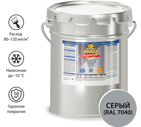 Грунт-эмаль по ржавчине 3в1 Новбытхим серая, RAL 7040 20 л 2915