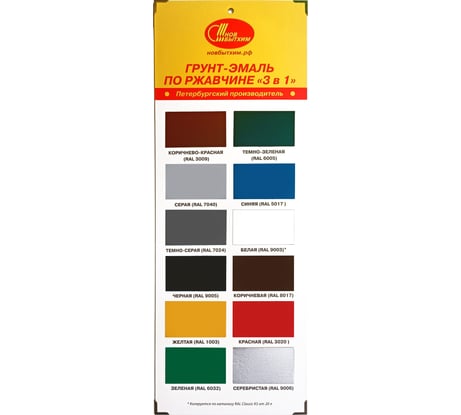 Грунт-эмаль по ржавчине 3в1 Новбытхим красно-коричневая RAL 3009 20 л 2912